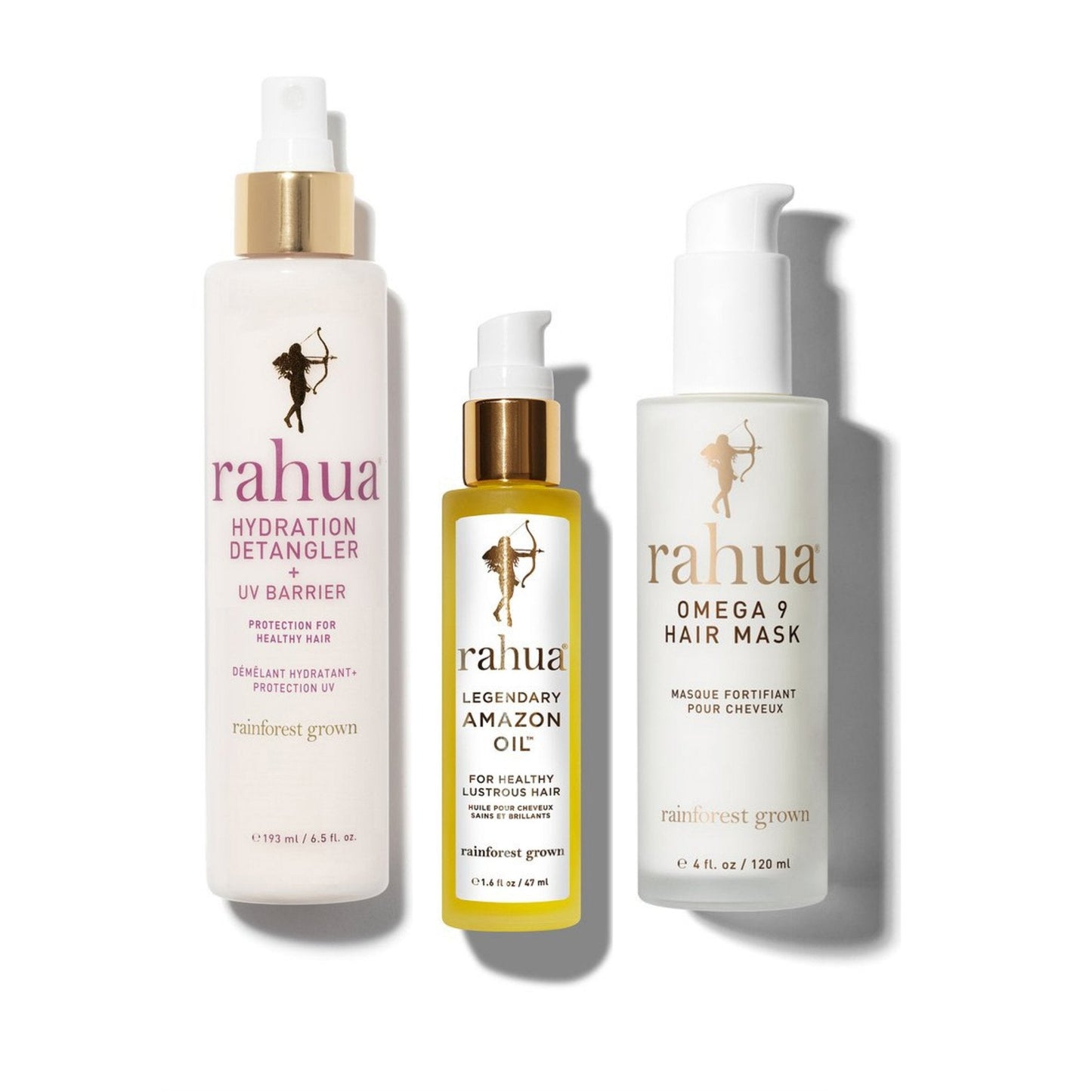 Rahua Hydration detangler + UV barrier, legendary amazon oil and omega 9 hair mask