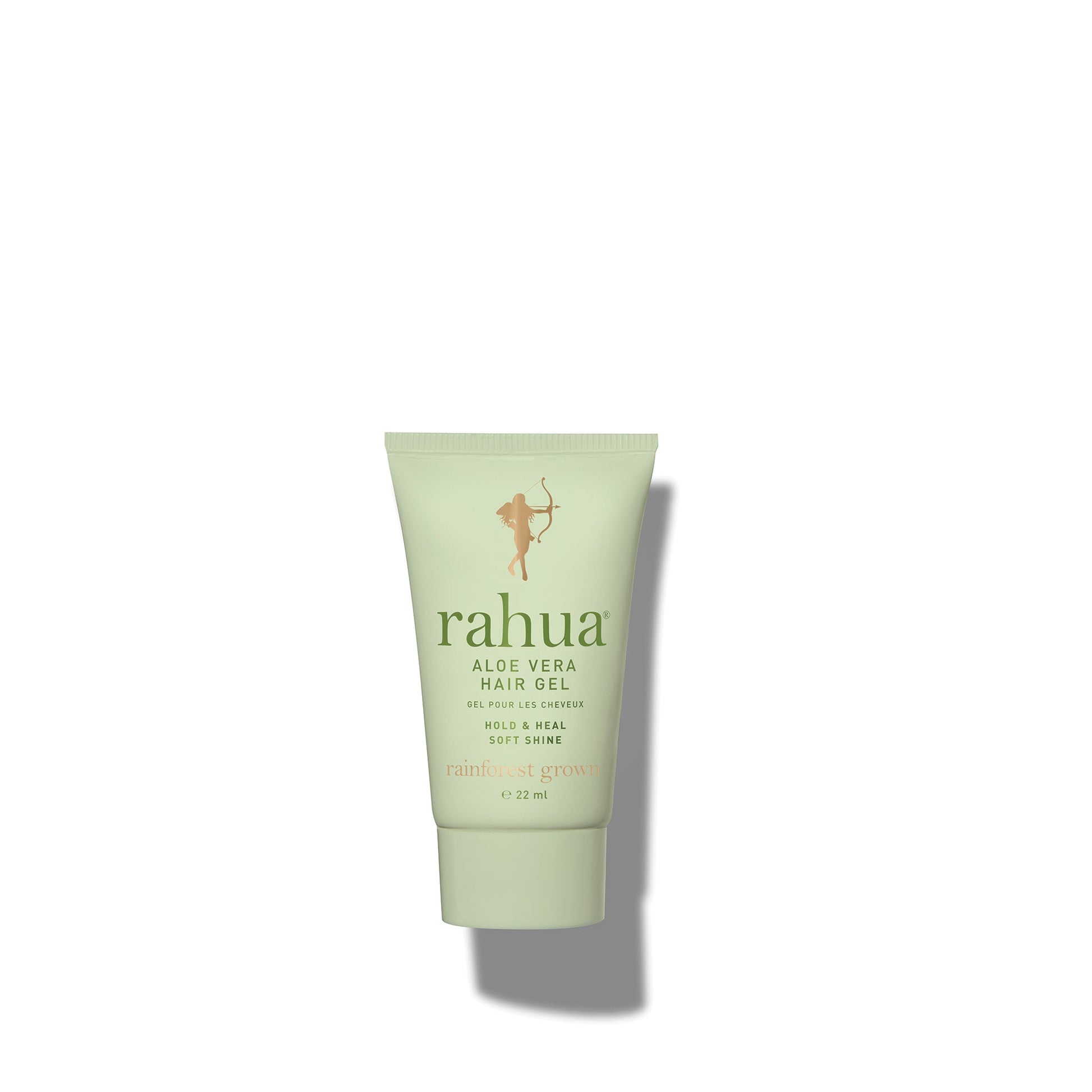 green tube of Rahua Aloe Vera Hair Get on white background mini 0.74 oz size travel friendly tsa safe compliant|variant:074-oz